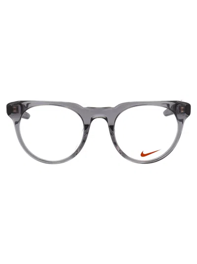 Nike 0 Dark Grey Acetate Glasses In Gray