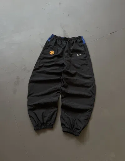 Pre-owned Nike 00s  Vintage Manchester United Fc Baggy Joggers Pants In Black