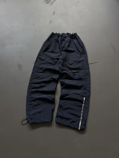 Pre-owned Nike 00s  Vintage Nylon Baggy Airmax Joggers Drill Pants Y2k In Blue