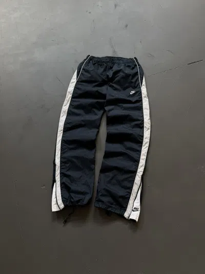 Pre-owned Nike 00s  Vintage Nylon Baggy Double Swoosh Parachute Joggers In Blue