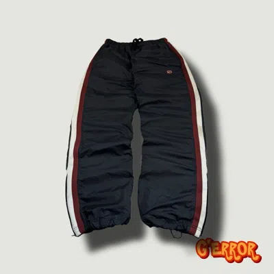 Pre-owned Nike 00s  Vintage Nylon Baggy Swoosh Drill Joggers Pants Y2k In Black