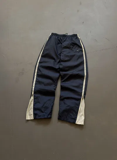 Pre-owned Nike 00s  Vintage Nylon Drill Track Joggers Pants Y2k In Blue