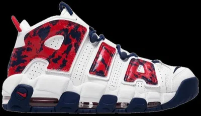 Pre-owned Nike 2020  Air More Uptempo Usa Red White Blue Camo Size 9. Cz7877-100