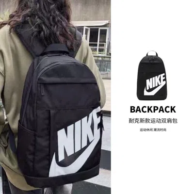 Nike 耐克男女双肩包2024时尚休闲包运动包电脑包学生书包大容量 In Black