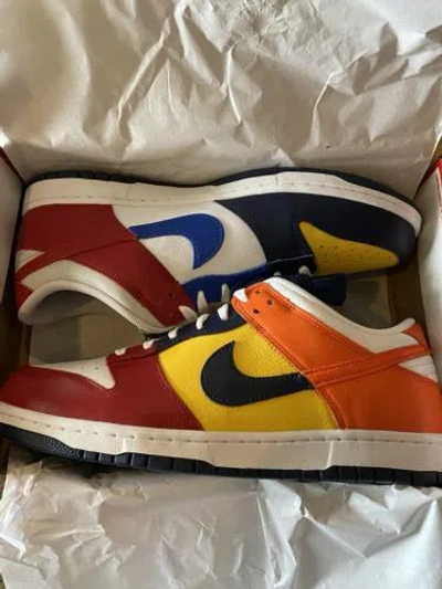 Pre-owned Nike 2024 Shock Drop  Dunk Low Jp Qs What The Midnight Navy Varsity Red Mens 13