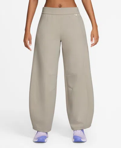 Nike 24.7 Impossiblysoft Women's High-waisted Wide-leg Pants In Cream Ii,sail,college Grey