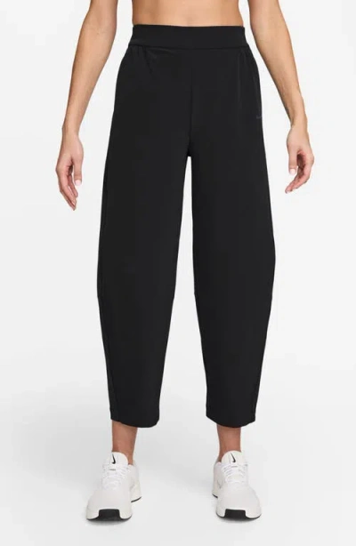 Nike 24.7 Perfectstretch Dri-fit High Waist Loose Barrel-leg Pants In Black