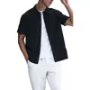 Nike 24.7 Perfectstretch Dri-fit Short Sleeve Button-up Shirt In Black