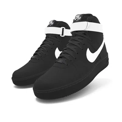 Pre-owned Nike $250 Mens  Air Force 1 Black Blk White Canvas Custom Vandal Bb Shoes