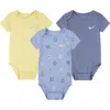 Nike Babies'  3-pack Bodysuit In Cobalt Bliss