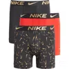 Nike 3-pack Dri-fit Essential Micro Boxer Briefs In Black/orange/black