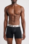 Nike 3-pack Dri-fit Essential Micro Boxer Briefs In Brown