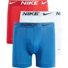 Nike 3-pack Dri-fit Essential Micro Boxer Briefs In Glacier Blue/ Blue/ Gym Red