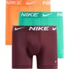 Nike 3-pack Dri-fit Essential Micro Boxer Briefs In Green/hyper Crimson/burgundy