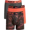 Nike 3-pack Dri-fit Essential Micro Boxer Briefs In Hyperspace Print/orange/black