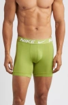 Nike 3-pack Dri-fit Essential Micro Boxer Briefs In Star Blue/ Pear/ Anthracite