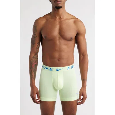 Nike 3-pack Dri-fit Essential Micro Boxer Briefs In Volt/glacier Blue/blue
