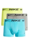 Nike 3-pack Dri-fit Essential Micro Trunks In Cyber/ Stucco/ Dusty Cactus