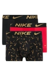Nike 3-pack Dri-fit Essential Micro Trunks In Gold Swoosh Print