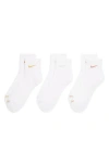Nike 3-pack Dri-fit Everyday Ankle Socks In White