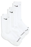 Nike 3-pack Everyday Plus Cushion Crew Training Socks In White/black
