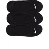 Nike 3-pack No-show Socks In Black/white