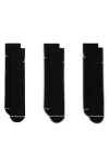 Nike 3-pack Performance Crew Socks In Black/white