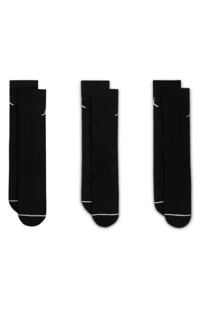 Nike 3-pack Performance Crew Socks In Black/white