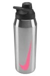 Nike 32-ounce Recharge Stainless Steel Chug Bottle In Brushed Ss/lava