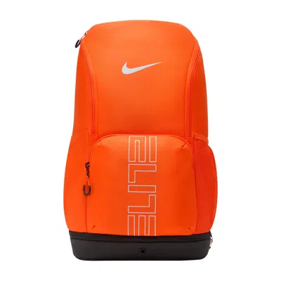 Pre-owned Nike 32l Varsity Elite Backpack 'safety Orange/black/wolf Grey' | Men's Size Onesize