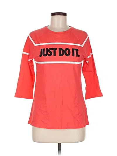 Pre-owned Nike 3/4 Sleeve T-shirt In Red