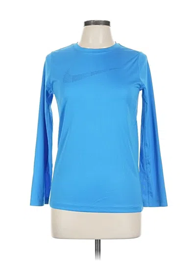 Pre-owned Nike 3/4 Sleeve Top Blue Boatneck Tops