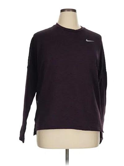 Pre-owned Nike 3/4 Sleeve T-shirt In Burgundy