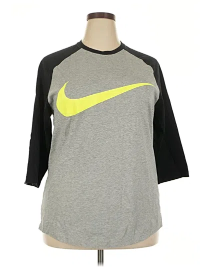 Pre-owned Nike 3/4 Sleeve T-shirt In Gray