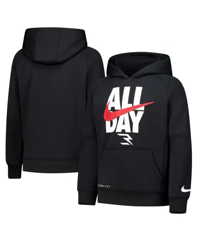 Nike 3brand By Russell Wilson Big Boys And Girls Black All Day Performance Raglan Pullover Hoodie