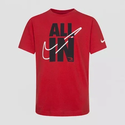 Nike 3brand By Russell Wilson Kids' Big Boys Crew Neck Short Sleeve Graphic T-shirt In Red