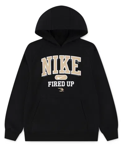 Nike 3brand By Russell Wilson Kids' Big Boys Long Sleeve Fleece Hoodie In Black