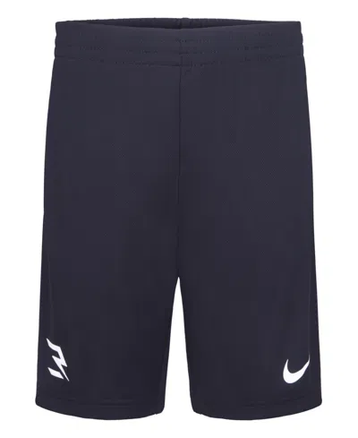 Nike 3brand By Russell Wilson Kids' Big Boys Mid Rise Badge Shorts In Blue