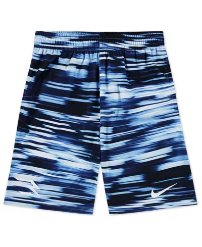 Nike 3brand By Russell Wilson Kids' Big Boys Mid Rise Badge Shorts In Blue