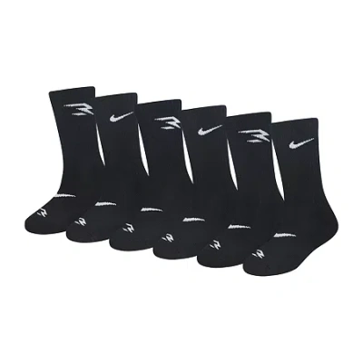 Nike 3brand By Russell Wilson Big Kid Boys 6 Pair Crew Socks In Black