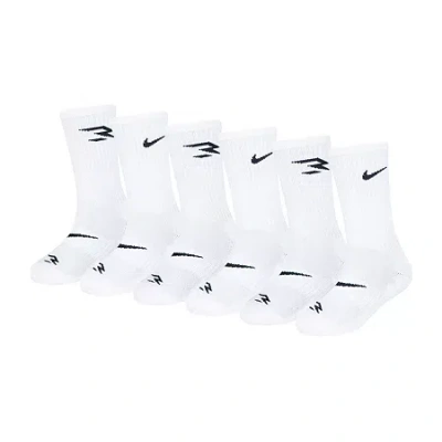 Nike 3brand By Russell Wilson Big Kid Boys 6 Pair Crew Socks In White