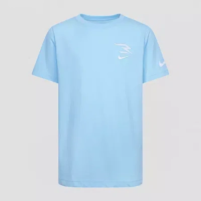 Nike 3brand By Russell Wilson Big Kid Boys Crew Neck Short Sleeve Regular Fit Graphic T-shirt In Blue