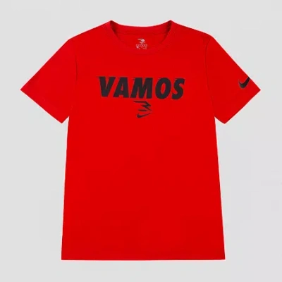 Nike 3brand By Russell Wilson Big Kid Boys Crew Neck Short Sleeve Regular Fit Graphic T-shirt In Red
