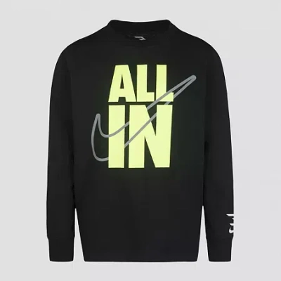 Nike 3brand By Russell Wilson Big Kid Boys Hooded Long Sleeve Regular Fit Graphic T-shirt In Black