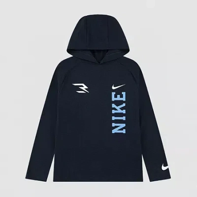 Nike 3brand By Russell Wilson Big Kid Boys Hooded Long Sleeve Regular Fit Thermal Top In Blue