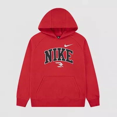 Nike 3brand By Russell Wilson Kids' Boys Long Sleeve Fleece Active Hoodie In Red