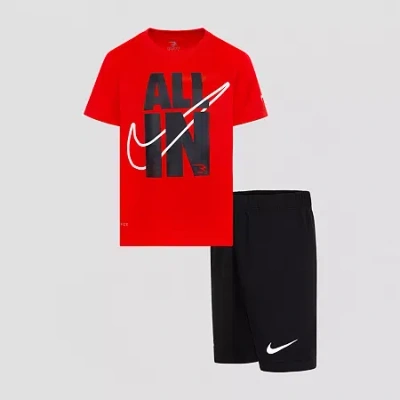 Nike 3brand By Russell Wilson Kids' Little Boys 2-pc. Short Set In Red