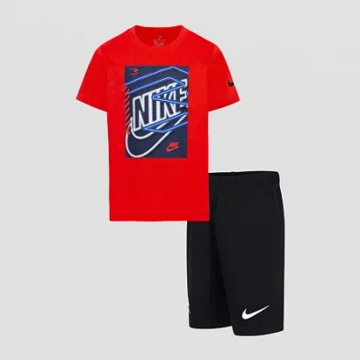 Nike 3brand By Russell Wilson Kids' Little Boys 2-pc. Short Set In Red
