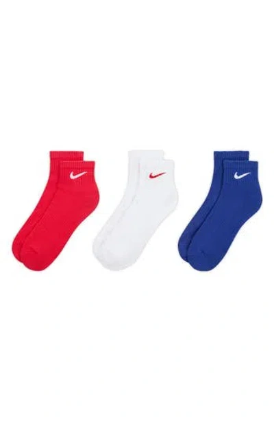 Nike 3-pack Everyday Cushion Ankle Socks In Blue