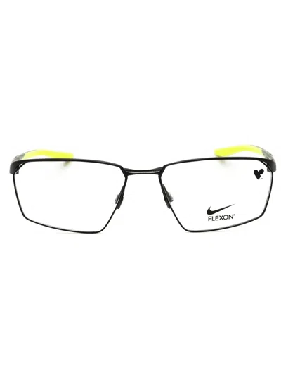 Nike 4311 Rectangular Unisex Eyeglasses In Black